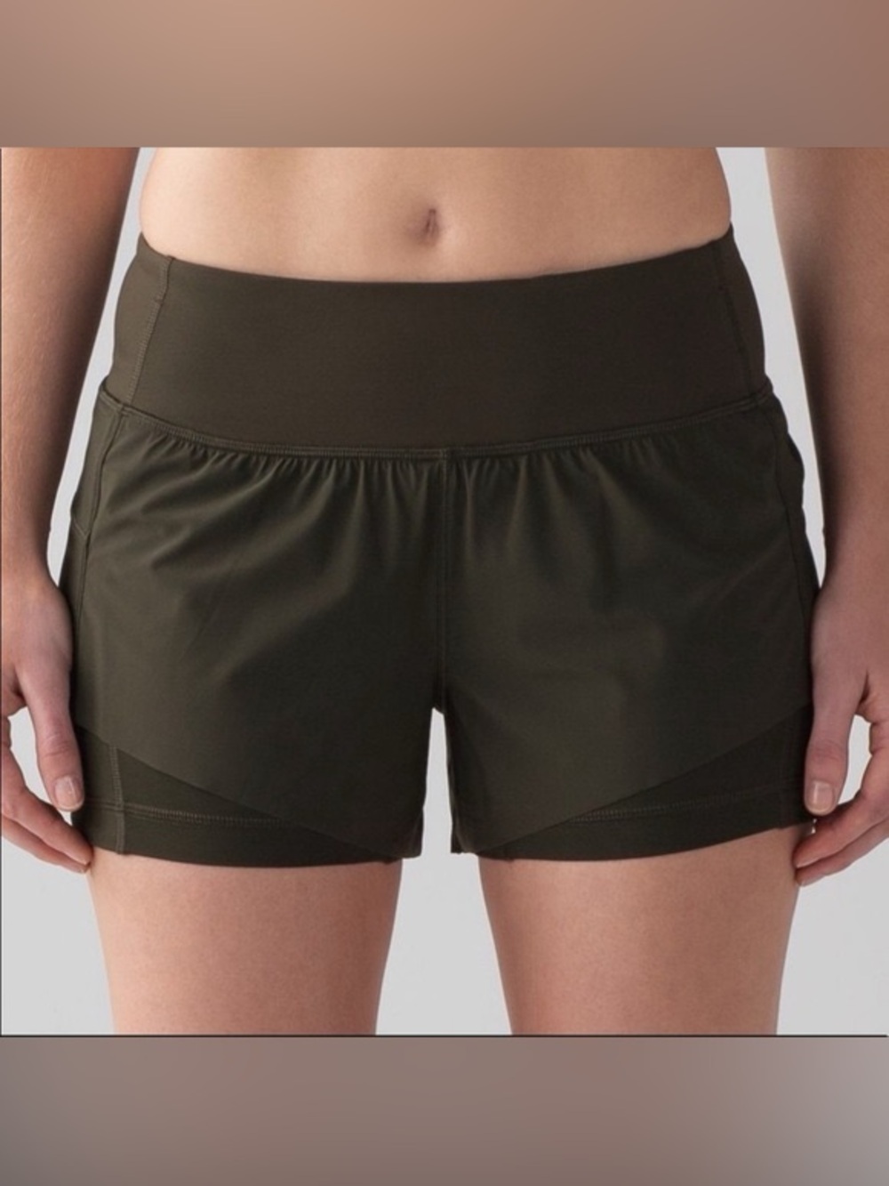 Women’s High-Rise Olive Active Shorts